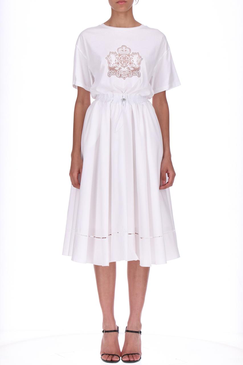 White t-shirt dress in cotton – My Store