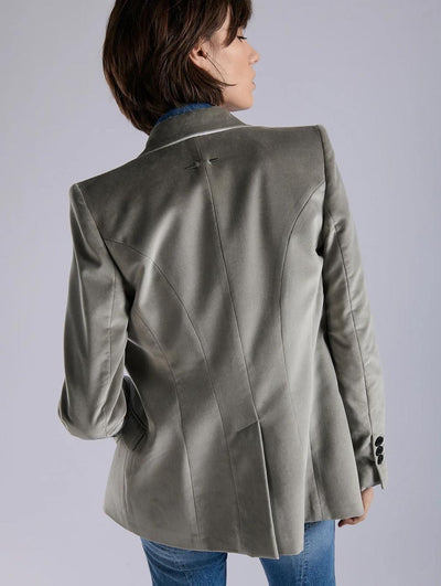 Veste en velours gris