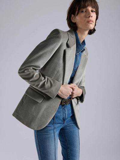 Veste en velours gris