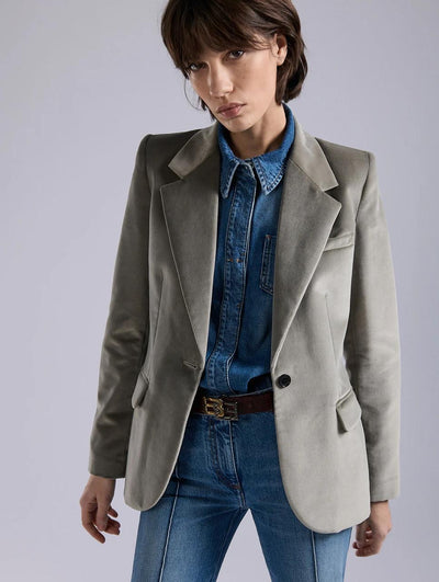 Veste en velours gris