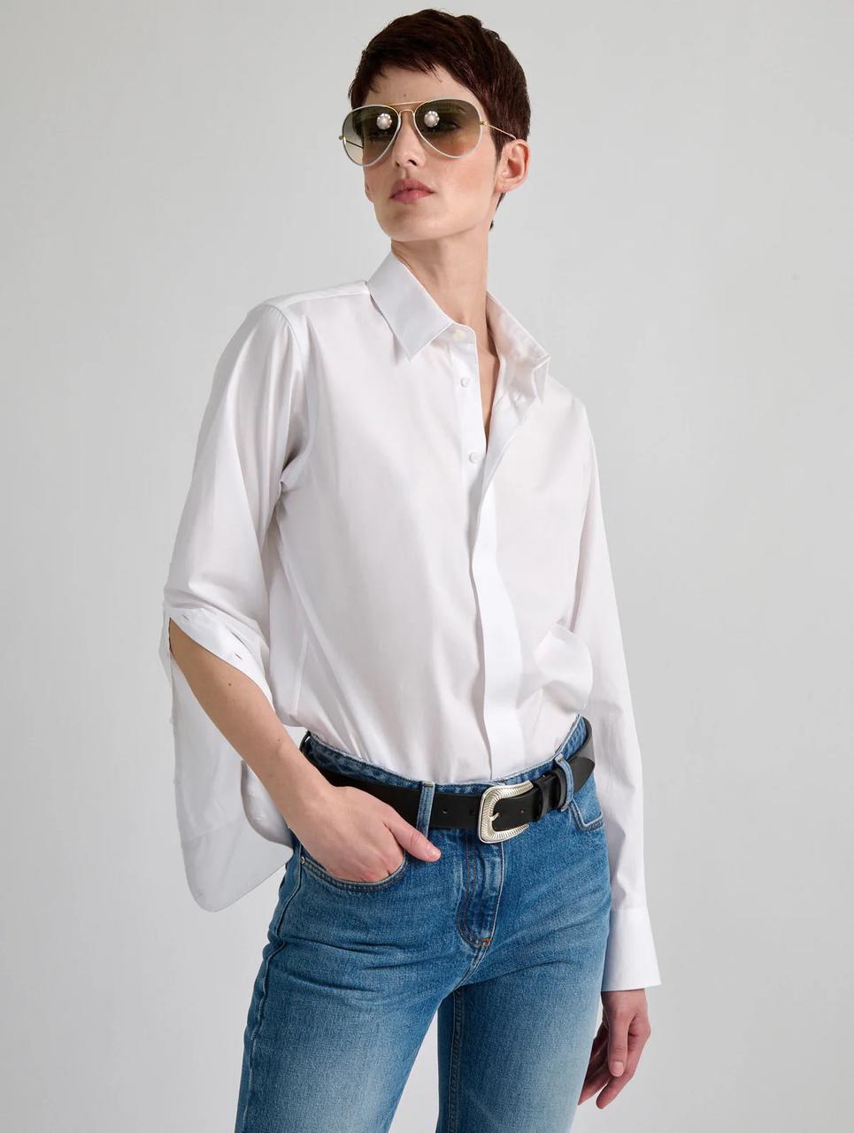 Chemise en popeline blanche