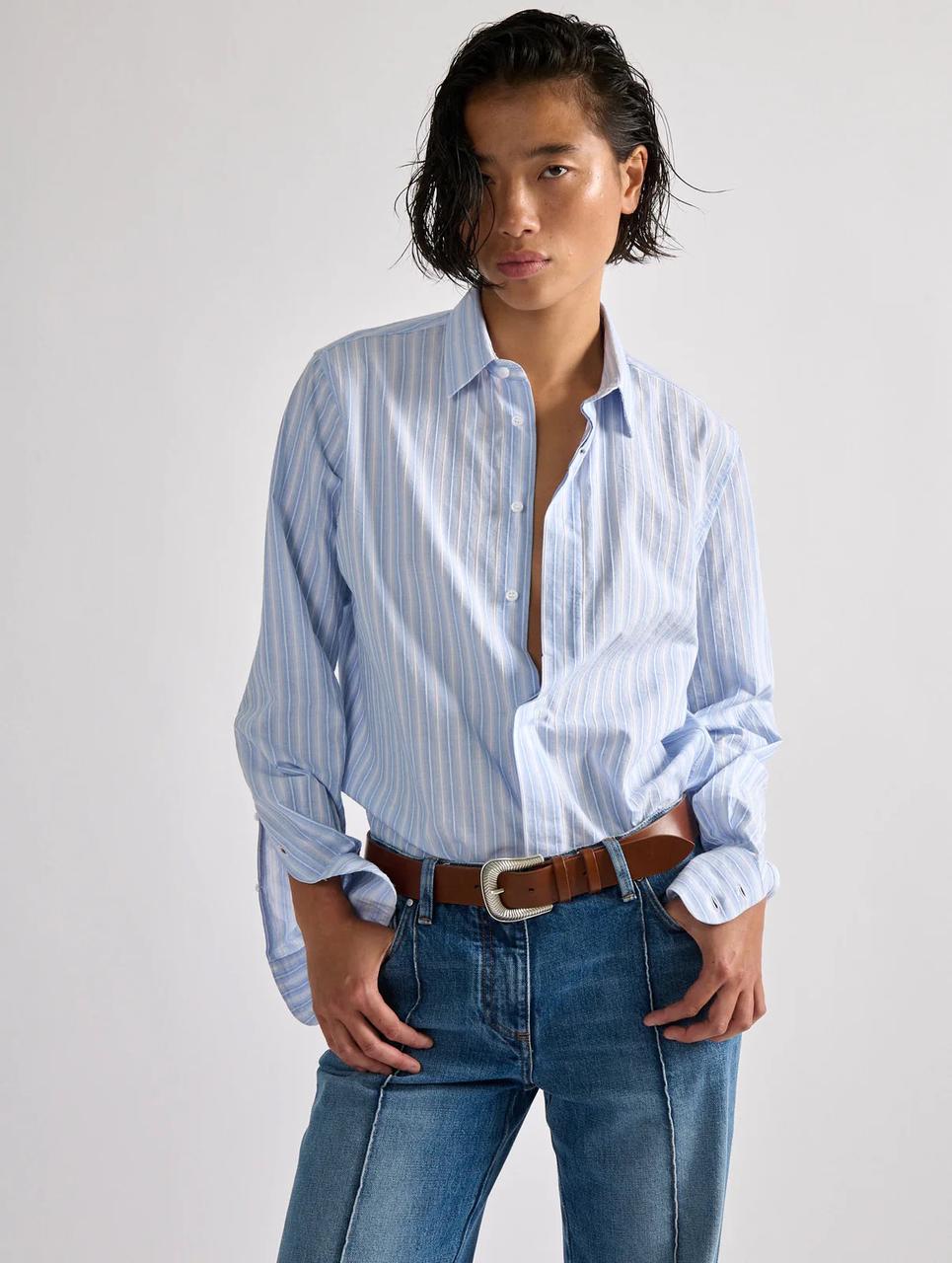 Chemise à rayures oxford façonnée