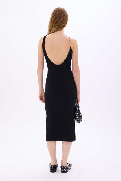 Midi strap dress with chain details