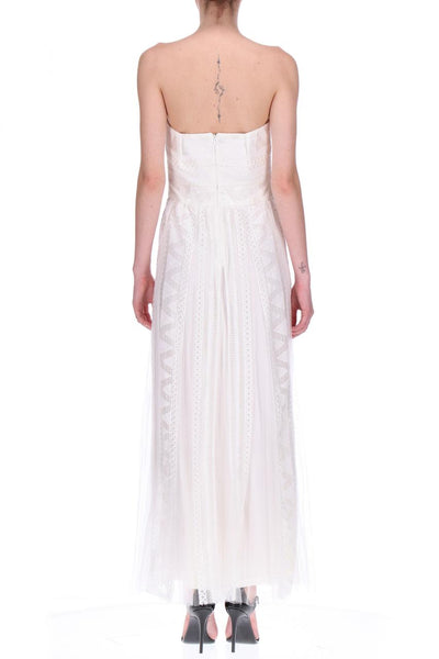 Long bustier lace dress