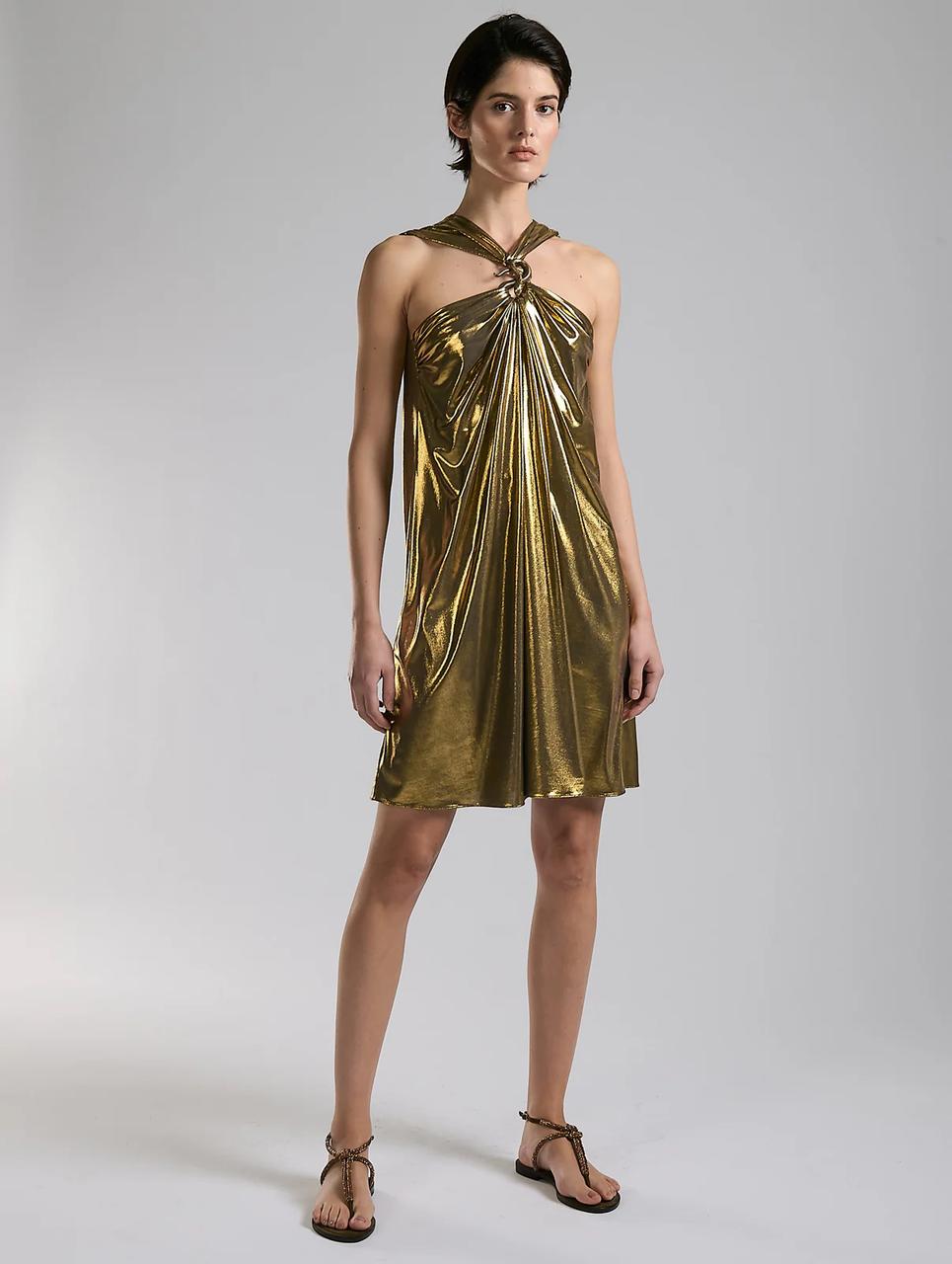Robe asymétrique en jersey gold