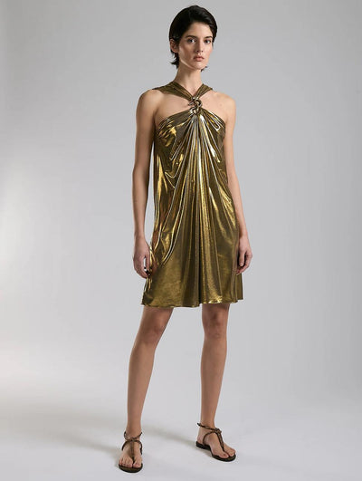 Robe asymétrique en jersey gold