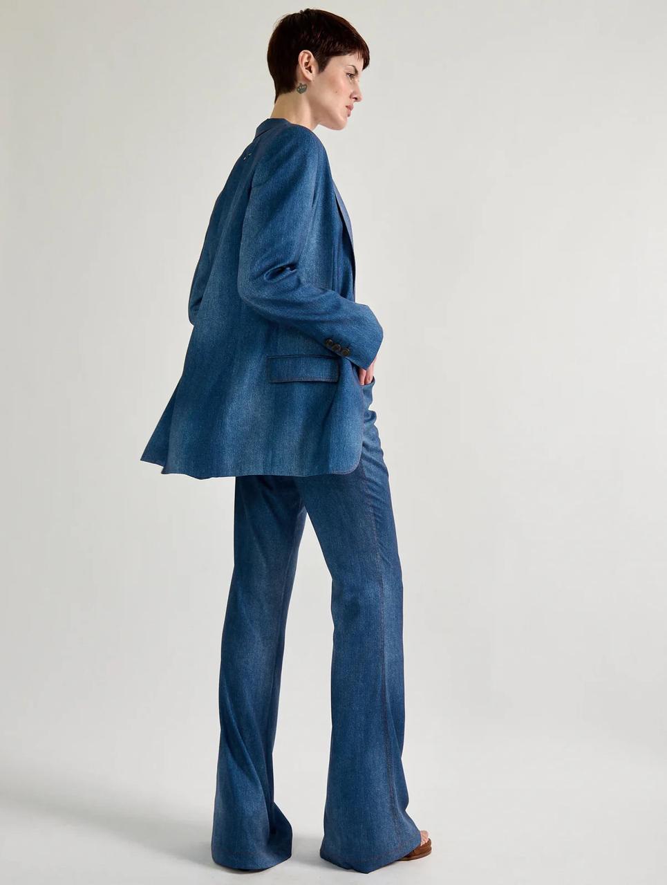 Veste boyfriend à imprimé denim