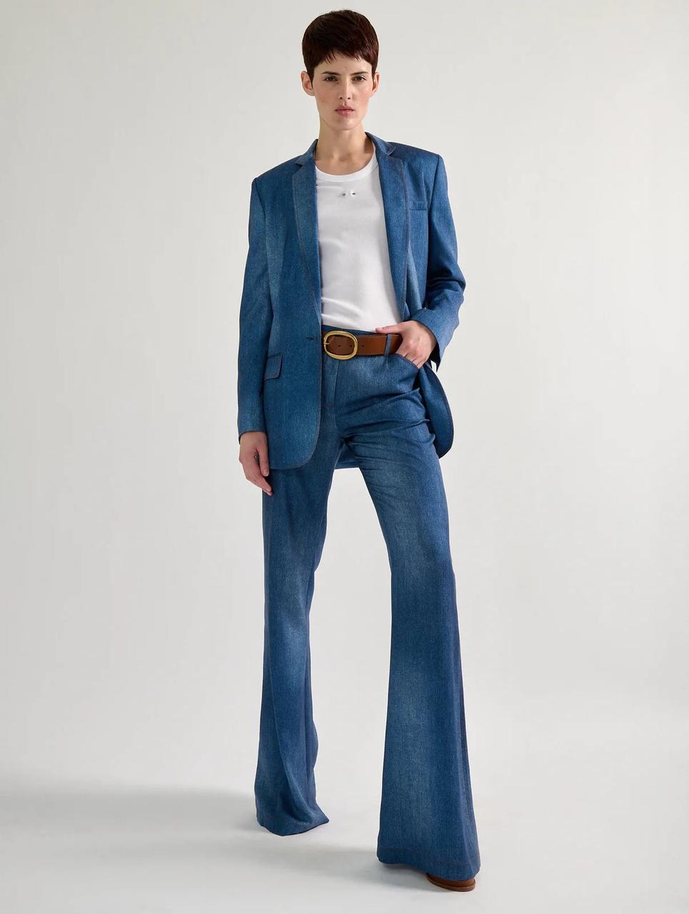 Veste boyfriend à imprimé denim