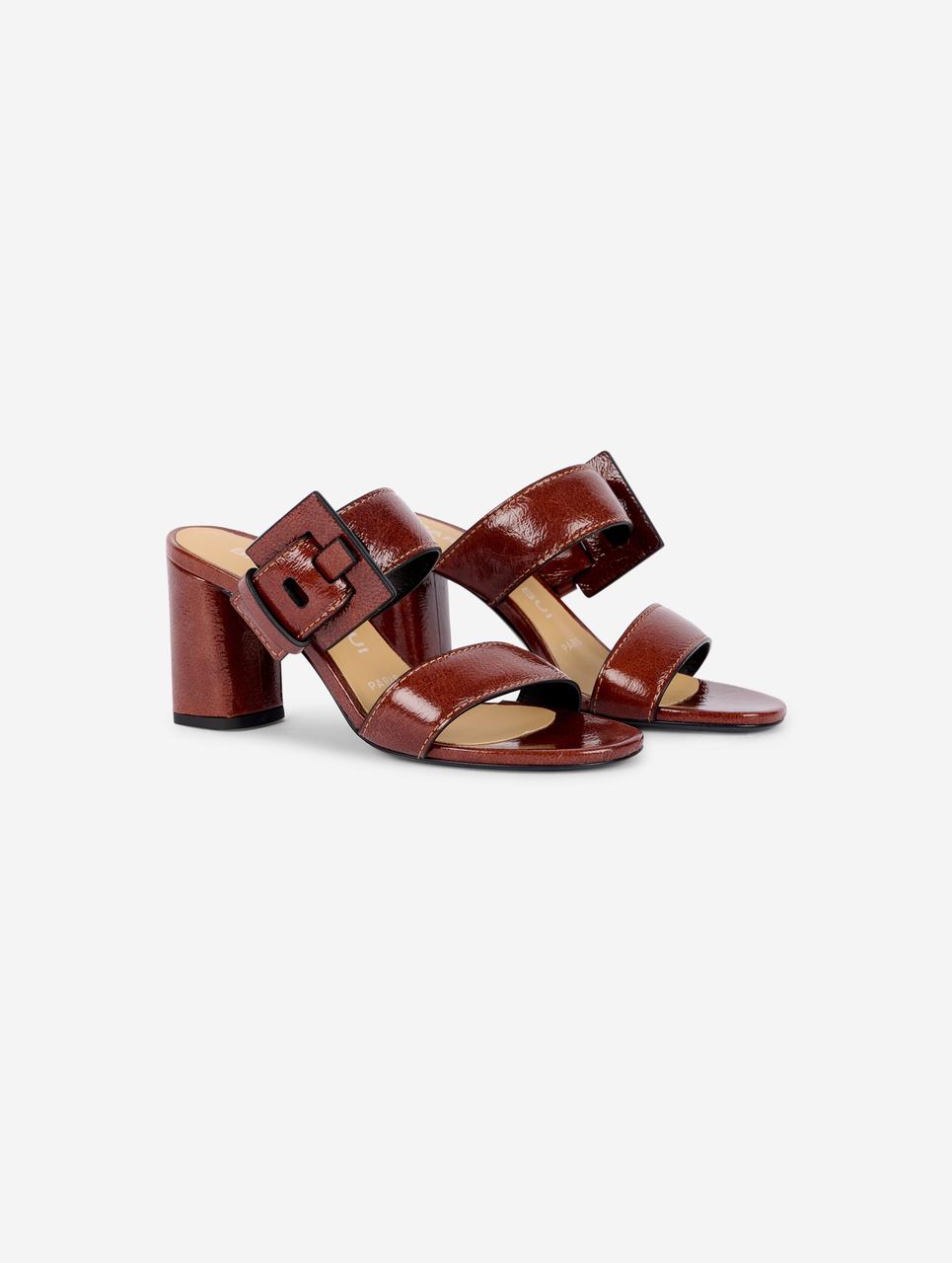 Sandals en cuir cognac