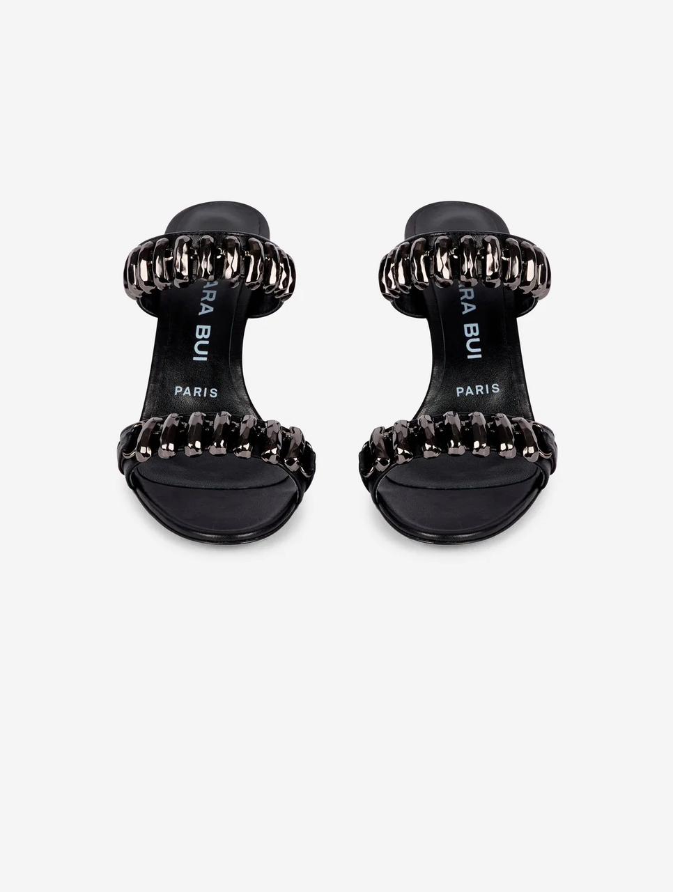 Mule en cuir noir