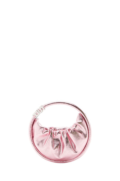 Petit sac rose en cuir métallisé
