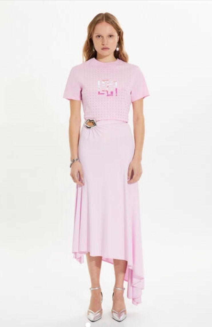 Jupe bouche en jersey rose