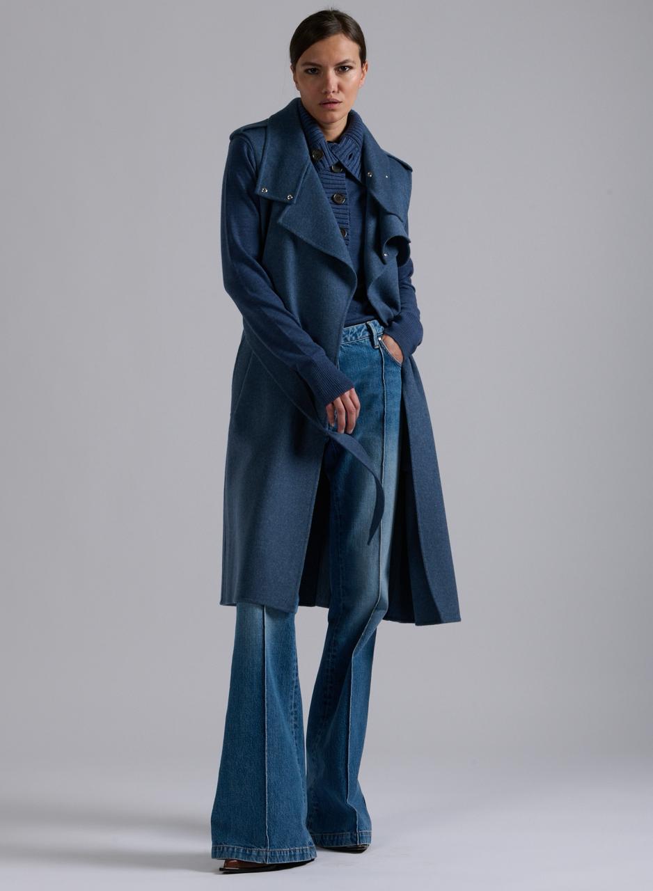 Trench sams manches en double face bleue