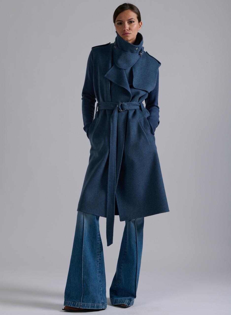 Trench sams manches en double face bleue