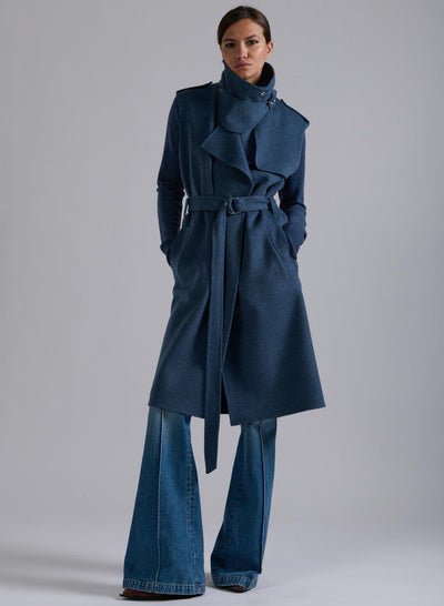 Trench sams manches en double face bleue