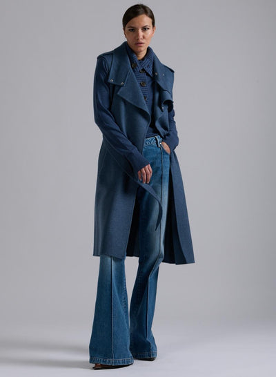 Trench sams manches en double face bleue