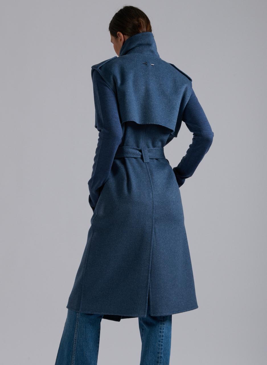 Trench sams manches en double face bleue